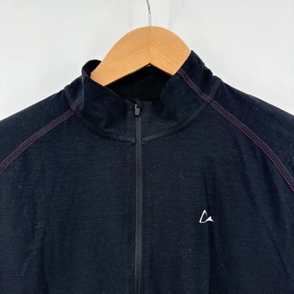 Paradox Merino Blend Quarter Zip Long Sleeve Thumbhole Shirt Base Layer XL Black - Picture 2 of 9